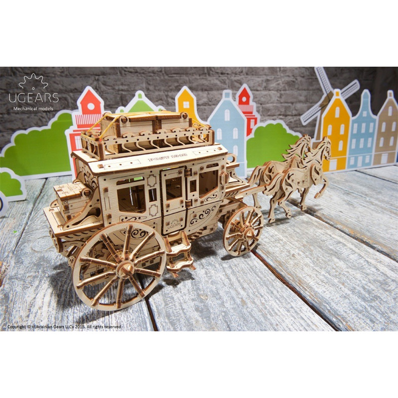 Ugears Конструктор 3D пазл Почтовый дилижанс  70045
